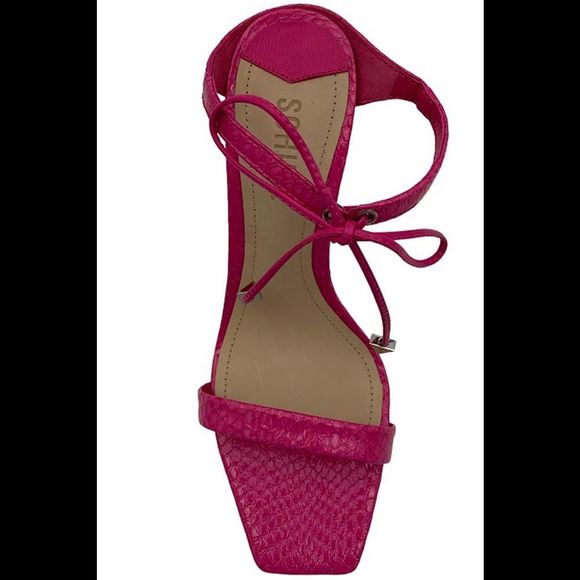 Schutz Leather Heeled Mule Sandals Mavis Paradise Pink - Medium - Picture 3 of 3